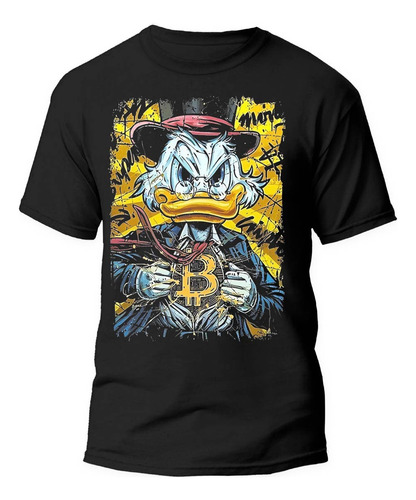 Playera Negra Estampado Rico Mc Pato 100% Algodon 03