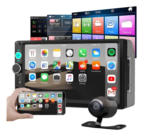 Central Multimidia Touch Mp5 2din Bluetooth Usb Camera Re