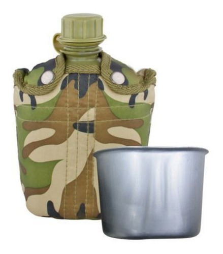 Cantimplora Con Estuche Camuflado Camping Gran Aventura