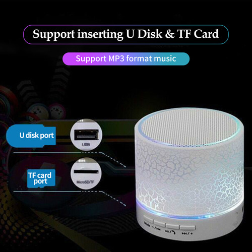 Mini Altavoz Inalámbrico Bt Con Luces De 7 Colores Para Viaj