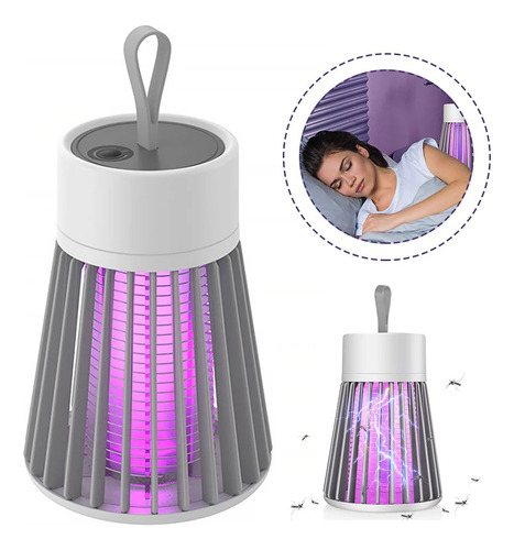 Lampara Led Uv Mata Mosquitos Insectos Recargable Usb Color Verde Oscuro