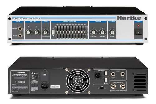 Hartke Ha2500 Cabezal Para Bajo 250 Watts Con Compresor Color Negro/Gris