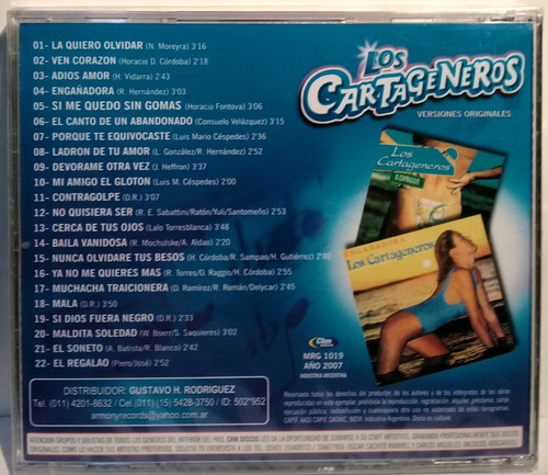 Cd Los Cartageneros (engañadora-el Contragolpe) Cerrado