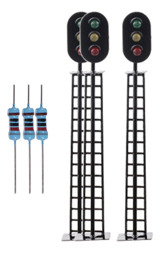 6 Piezas Diy Semáforos 1:87 Ho Escala Semáforo Lámpara Luz D