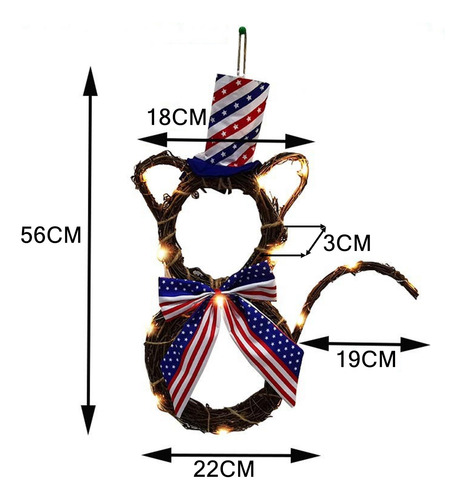 Glowing Cat Shaped Rattan Wreath Decoration