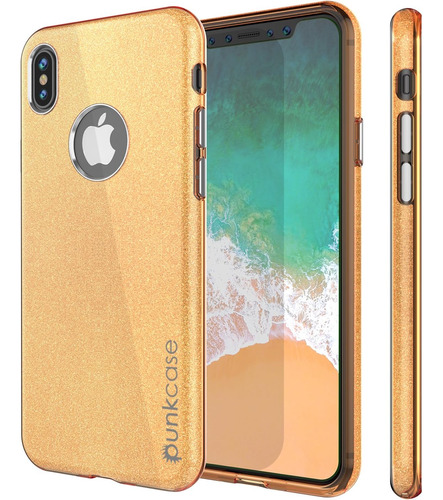Funda De Vidrio Templado  Para Teléfono iPhone X (dorado)