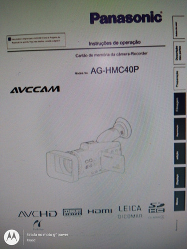 Manual Filmadora Panasonic Ag-hmc40p Português