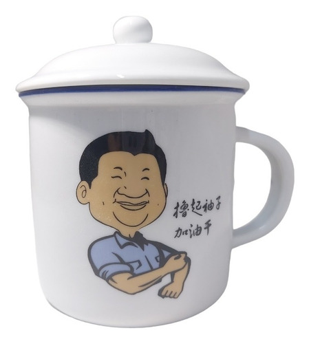 Tazas De Loza Con Tapa Diseño Chinos Para Té Café 15cm* 16cm