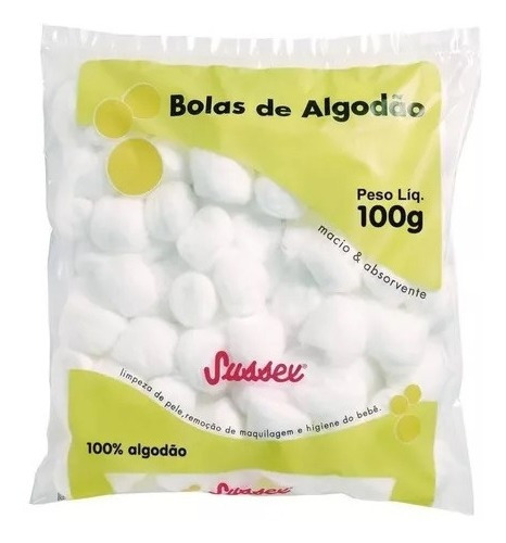 5 Pts De Algodão Bola Sussex Branco 100gr