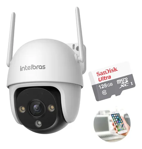 Camera Wifi 360° Im7 S Full Color Intelbras + Cartão 128gb