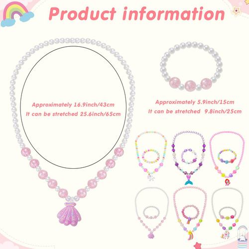 Juego De 6 Joyas Para Niñas Collar Pulsera Anillos Regalo