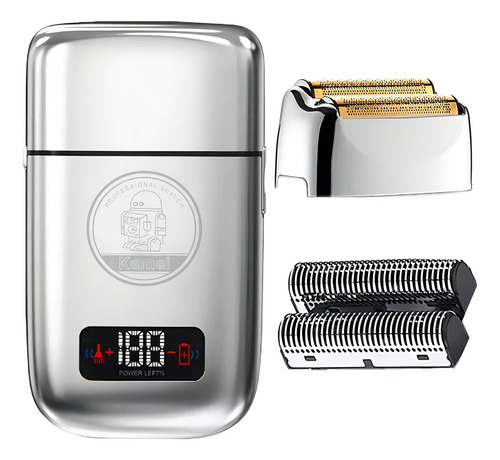 Maquina Shaving Kemei Com Led Cor Prateado