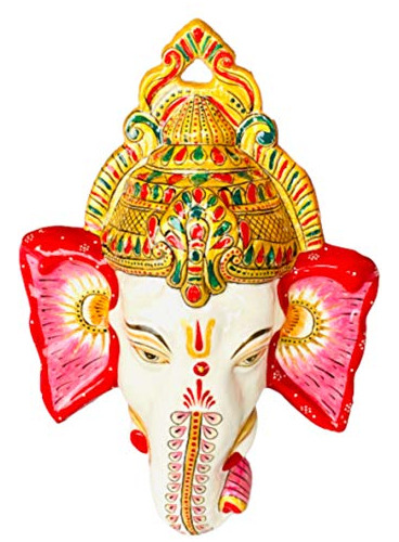 Qt S Ganesh Mascarilla De Metal Multicolor Hecha A Mano Para