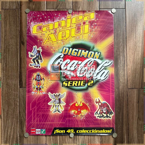 Afiche Poster Original Digimon Coca-cola Serie 2, Año 2000