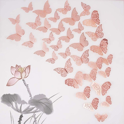 8-10 cm blanco Grandora W697 Pegatina Pared 4 Set Mariposas 
