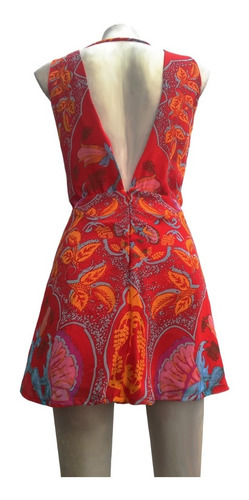 Vestido Corto Rojo Estampado