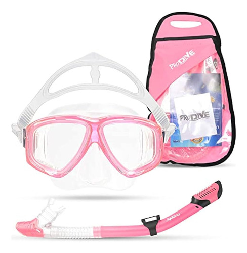 Prodive Premium Dry Top Snorkel Set Para Niños/niños/niñas -