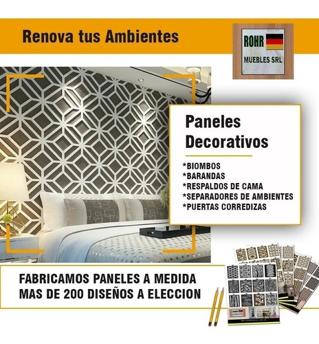 Imagen 9 de 10 de Panel Decorativo Biombo Respaldo De Somier