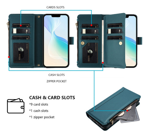 Funda De Piel Con Cierre Tipo Cartera Para Teléfono Inteligente Honor X9 X9a X9b X9c