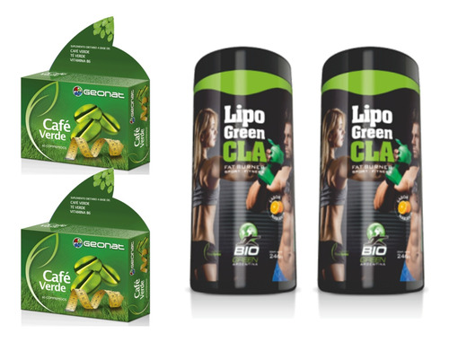 Quema Grasa Adelgazante Lipogreen Cla + Cafe Verde 2x2