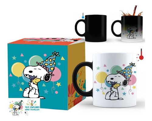 Taza Mágica(térmica) De Snoopy  Feliz Cumpleaños 