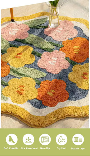 Maksut Original Luxury Chenille Cute Bath Rug Tapete Con For