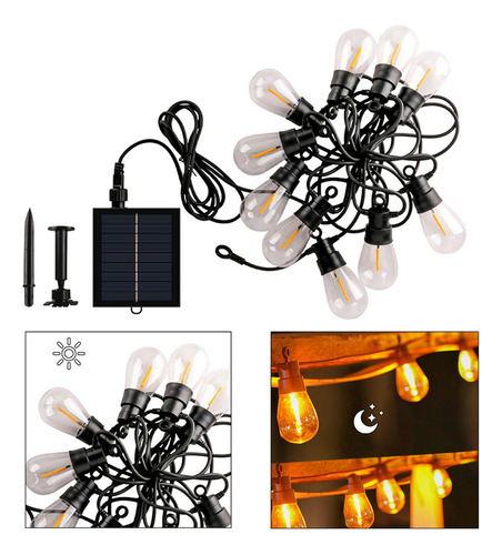 Cadena De Luces Para Exteriores, Luces De Patio Alimentadas