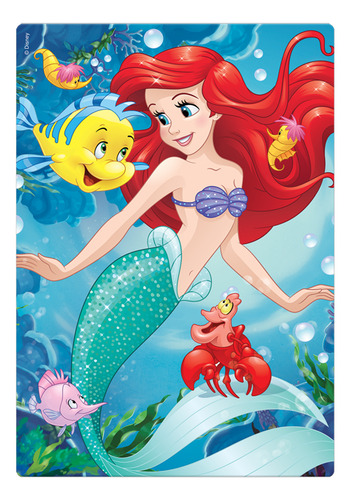 Quebra Cabeça Puzzle Disney Princesa Ariel 60 Peças Jak