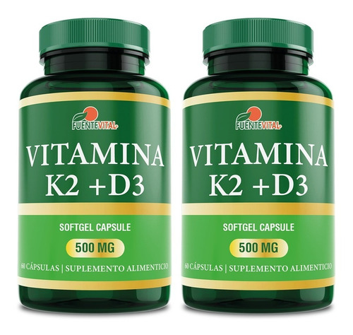 Nueva 100% Vitamina  K2 + D3-  Pack 120 Cáps.!