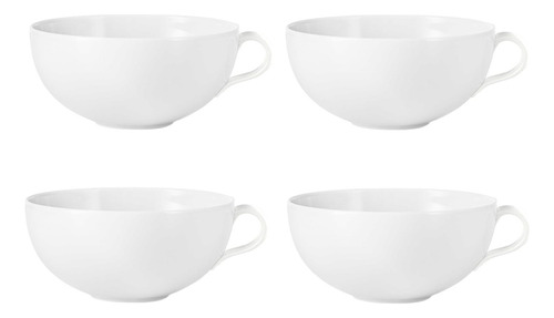  Pack X4 Taza De Cafe Taza Porcelana Blanca Taza Individual