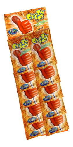 Chupetin Crazy Pop Con Caramelo Chispiando Naranja X20 Unid