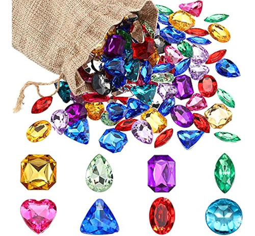 100 Piezas Gemas De Juguete Joyas Del Tesoro Pirata Gemas Ac