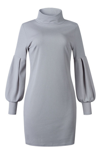 N Vestido Suéter De Cuello Alto Para Mujer, Manga Larga, Ju