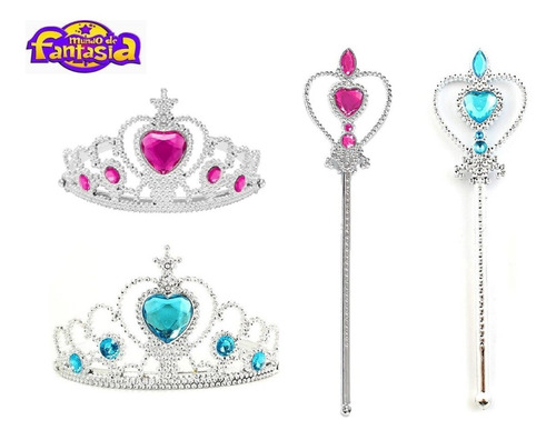 Imagem 5 de 10 de Kit Anna 2 Frozen Acessórios Coroa, Trança, Varinha, Luvas