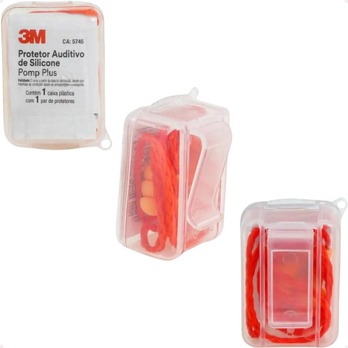 Protetor Auricular 3m Abafador Pomp Plus Plug Silicone 19db