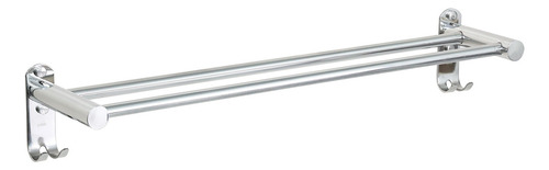Toalheiro Duplo Suporte Toalha Lumai Aço Inox Cromado Barra