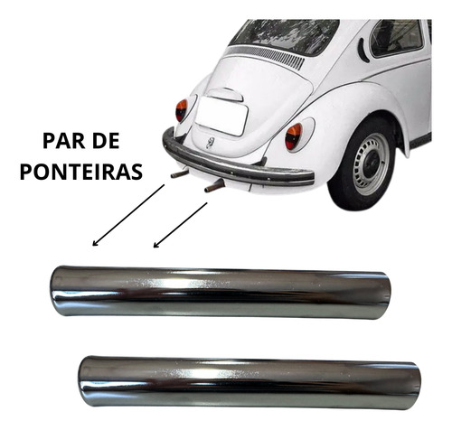 Ponteira Original Fusca 1300 1500 1600 Reta Com Miolo Par