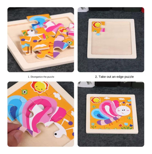 F Rompecabezas De Madera Para Niños, Tablero De