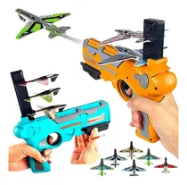Comprar Pistola Naranja De Juguete Lanza Aviones - 3 Aviones