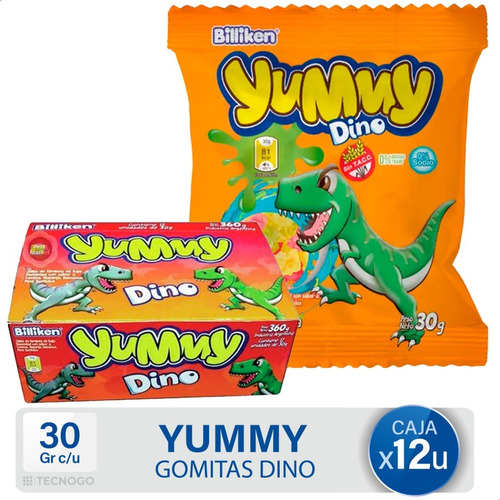 Gomitas Yummy Dino Goma Dinosaurio Libre Gluten Sin Tacc X12
