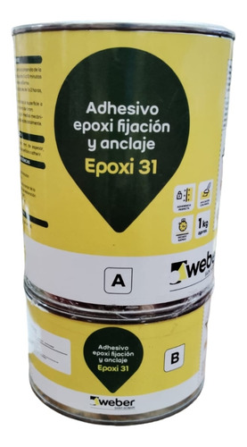 Epoxi 31 Adhesivo Epoxi Fijación Y Anclaje 1 Kilo Weber 