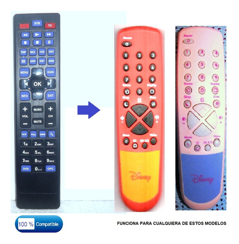 Control Remoto Sustituto Tv Disney Mickey, Minnie, Princesas