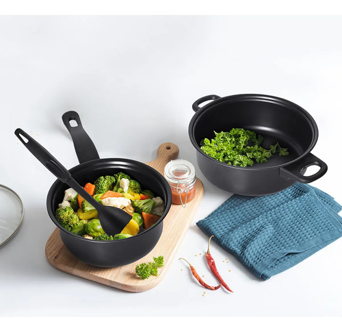 13-piece Non-stick Black Cookware Set