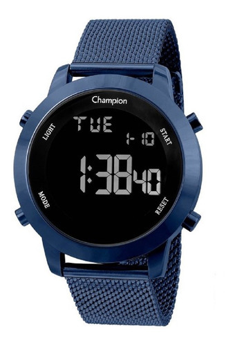 Relógio Feminino Champion Digital Ch40062a - Azul Cor do fundo Preto