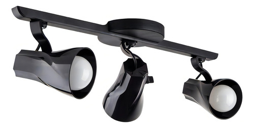 Luminária Teto Spot Triplo Trilho Ideal Praia Branco Preto