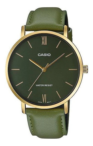 Reloj Casio Casual Correa De Cuero Mtp-vt01gl-3b