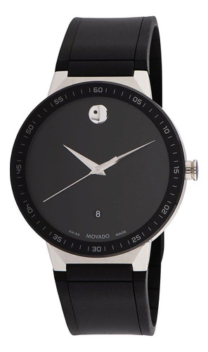 Movado Reloj De Hombre Suizo Zafiro Negro Correa De Goma 1.6