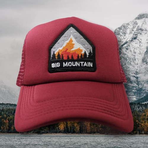 Imagen 4 de 7 de Gorra Trucker Big Mountain Bordo Parche Bordado Ear Outdoor