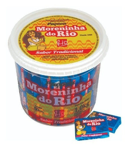 Paçoca Quadrada Pote 1,01 Kg C/ 50 Un Moreninha Do Rio