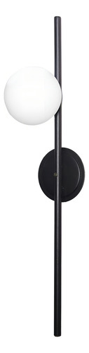 Arandela Preta Alumínio Clean Lines Com 1 Globo Ip44 A-111